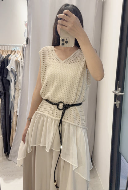 夏季・百搭休閑風洞洞衫連Belt 2色入 1S00432