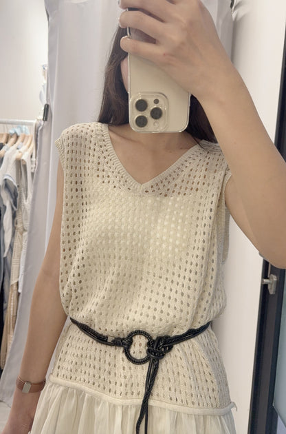 夏季・百搭休閑風洞洞衫連Belt 2色入 1S00432