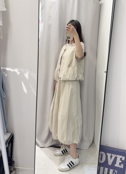夏季・泡泡裙配背心外套SET 2色入 1S60435