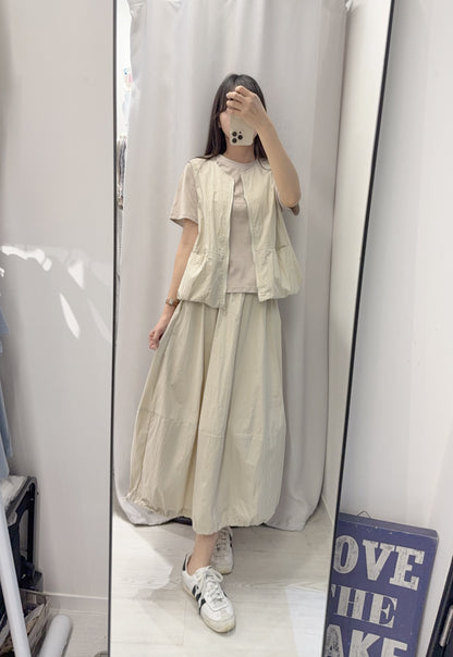 夏季・泡泡裙配背心外套SET 2色入 1S60435