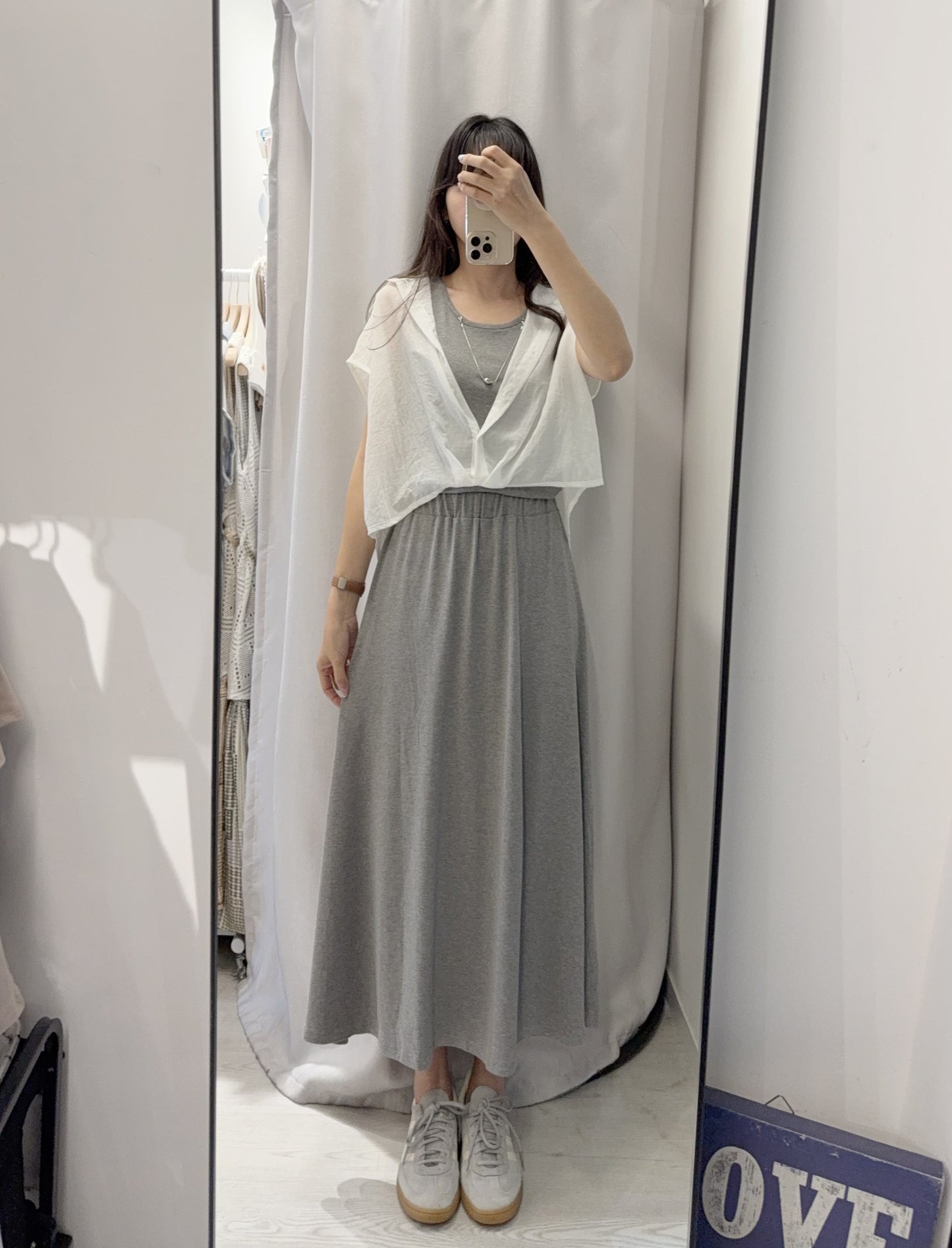 夏季・假兩件上衣配超彈性半身裙 2色入 1S60445