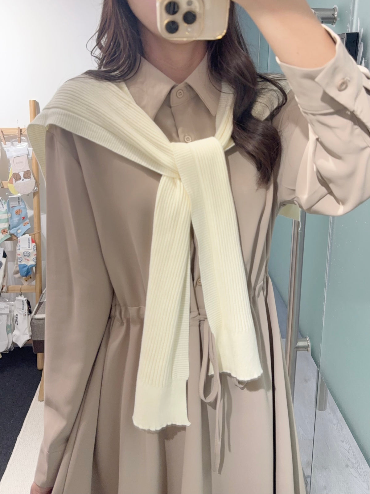 初秋・ 雪紡披肩連身裙 2色入2W61010