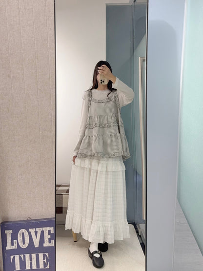 初秋・ Ruffle邊格仔外搭 2色入2W11001
