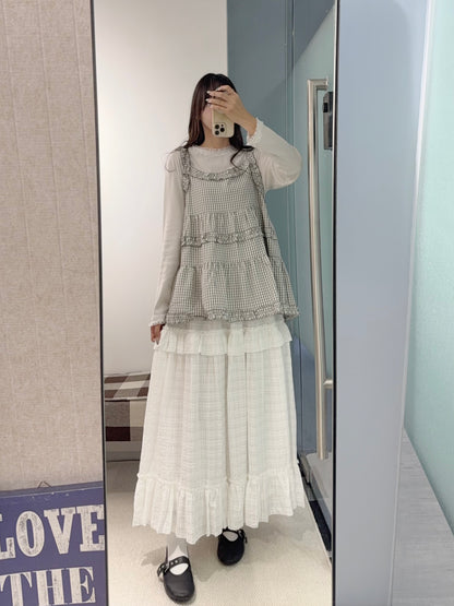 初秋・ Ruffle邊格仔外搭 2色入2W11001