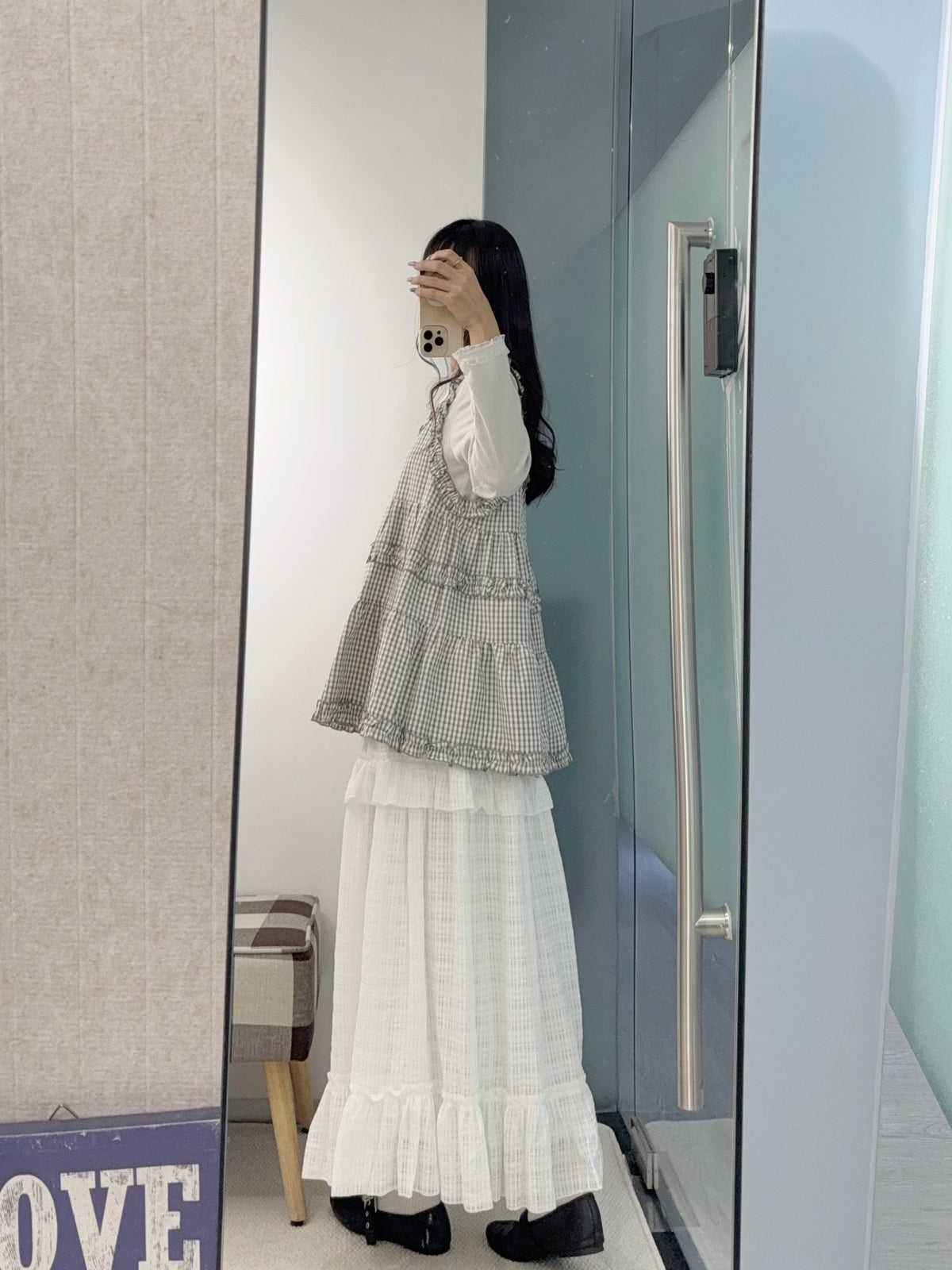 初秋・ Ruffle邊格仔外搭 2色入2W11001