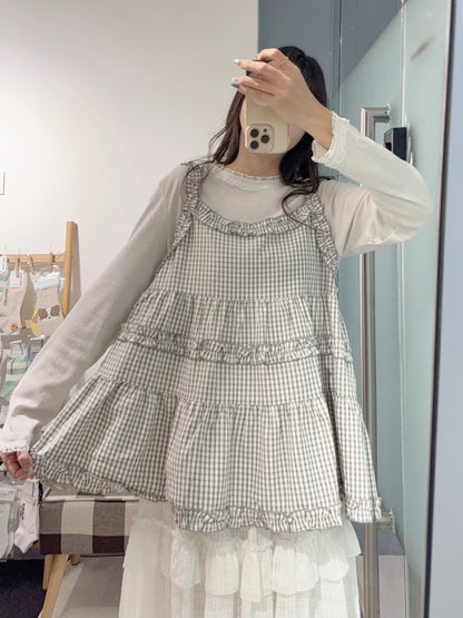 初秋・ Ruffle邊格仔外搭 2色入2W11001