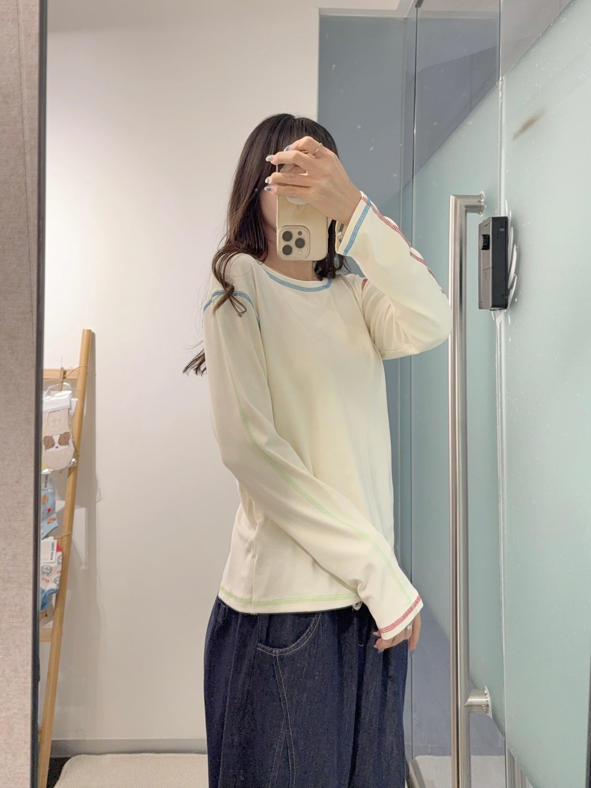初秋・ 拼邊修腳牛仔褲 2W31009