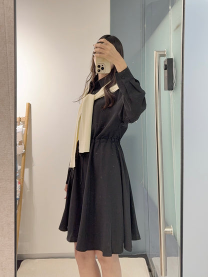 初秋・ 雪紡披肩連身裙 2色入2W61010