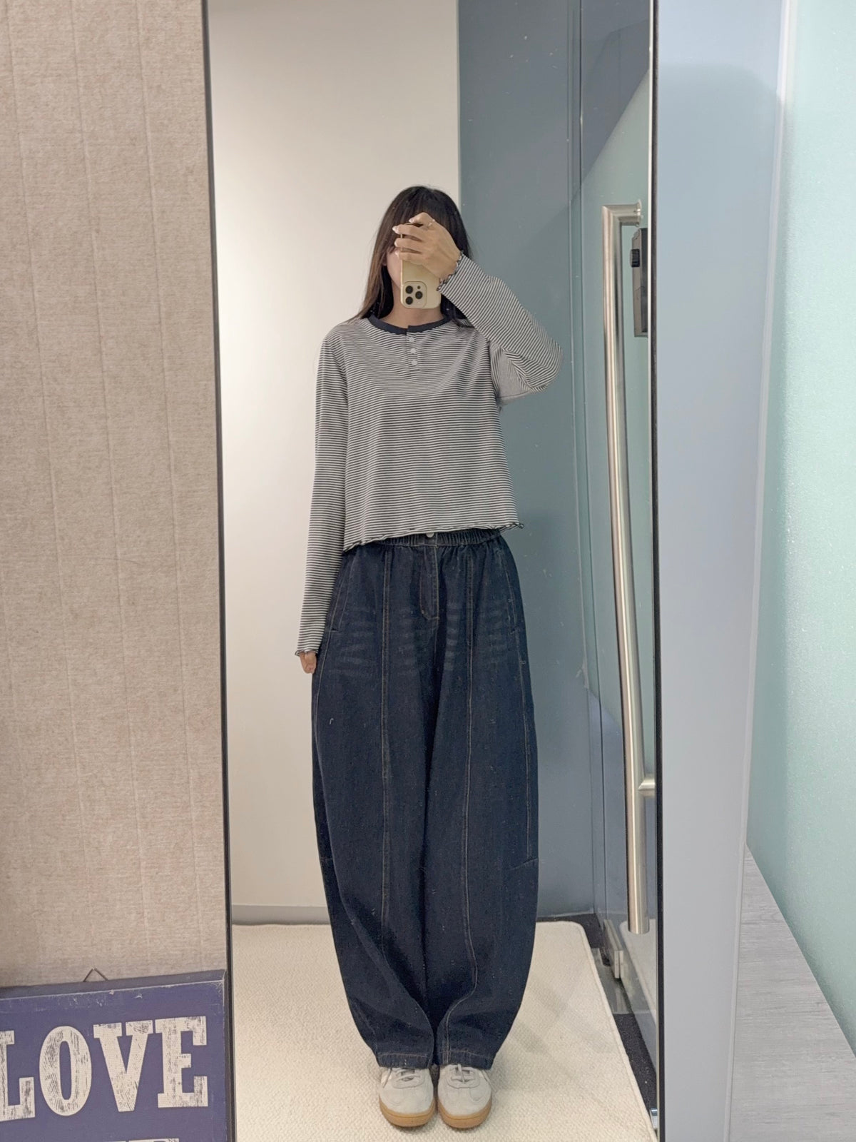 初秋・亨利領幼橫間薄長袖 2色入 2W11011