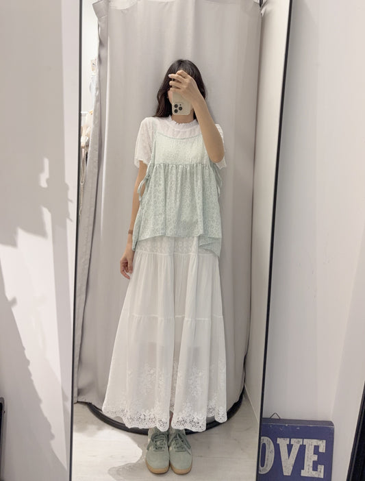 夏季・暗花花側綁背心 2色入 1S10503