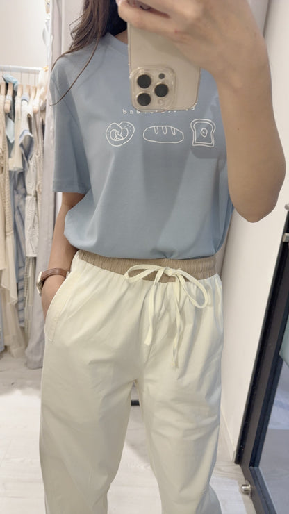 夏季・拼腰束邊棉料長褲 2色入 1S80512