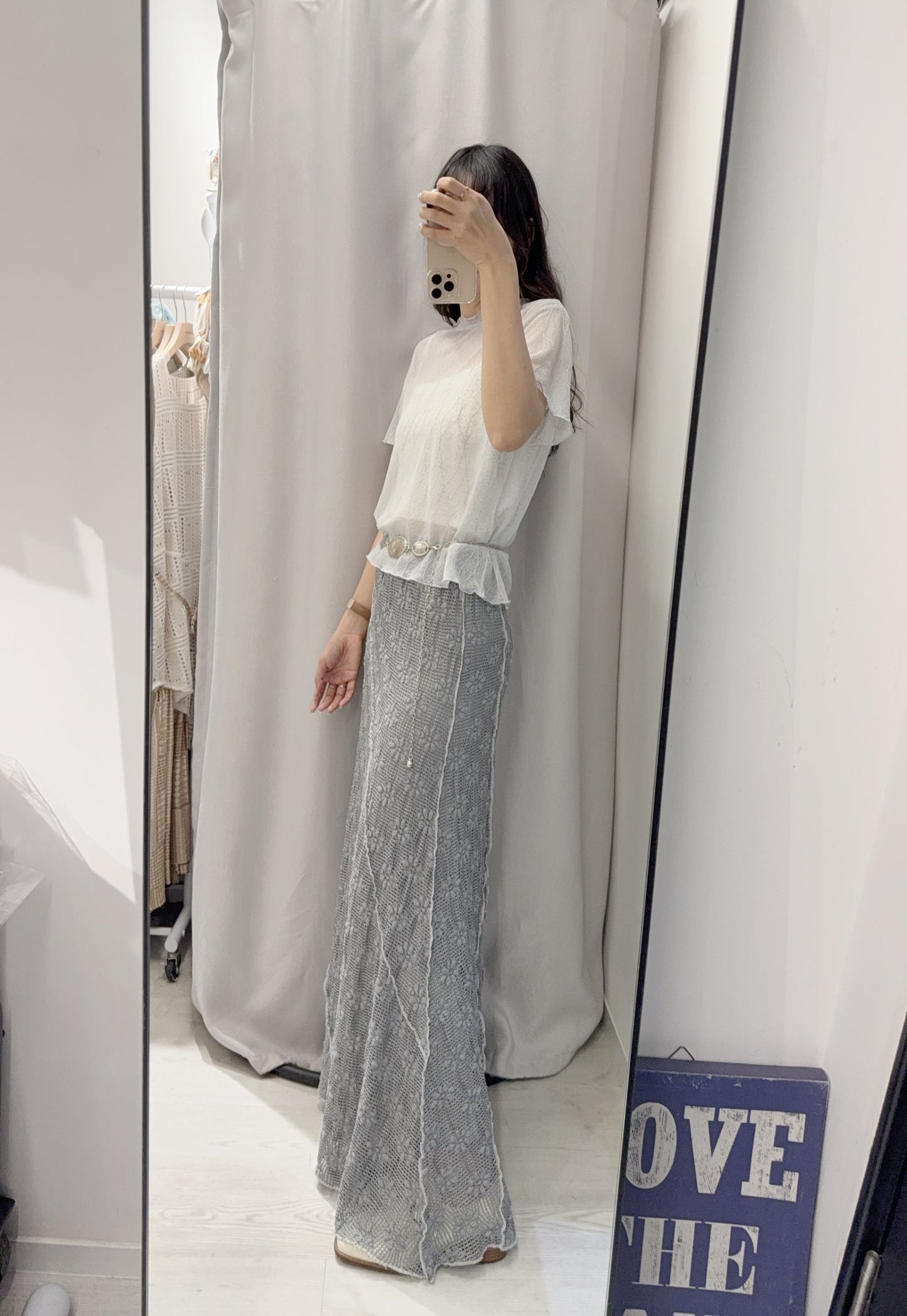 夏季・樹葉紋透視上衣 2色入 1S10517