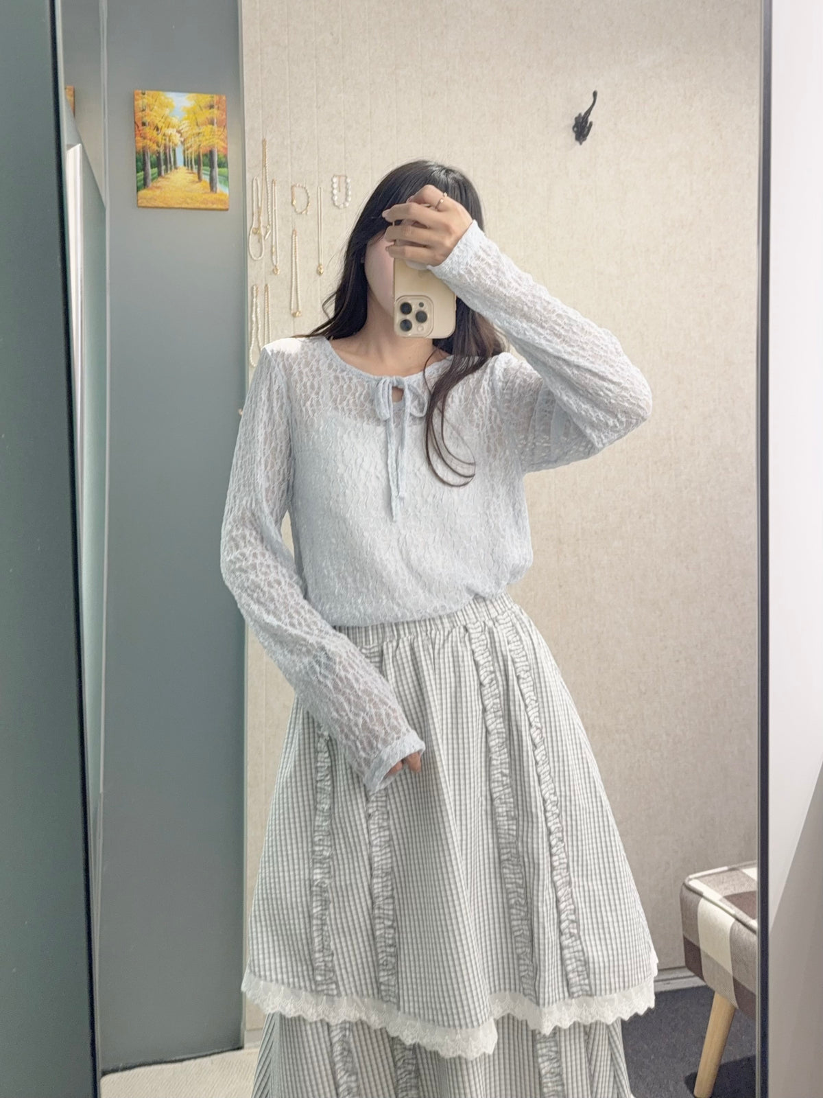 初秋・2-Ways綁帶蕾絲上衣 2色入 2W11021