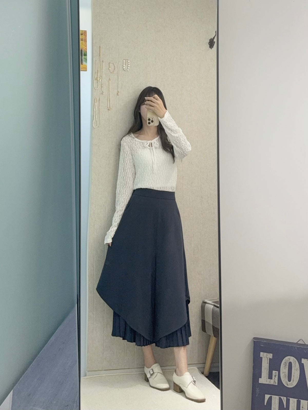 初秋・假兩件兩層百褶褲 2色入 2W21030