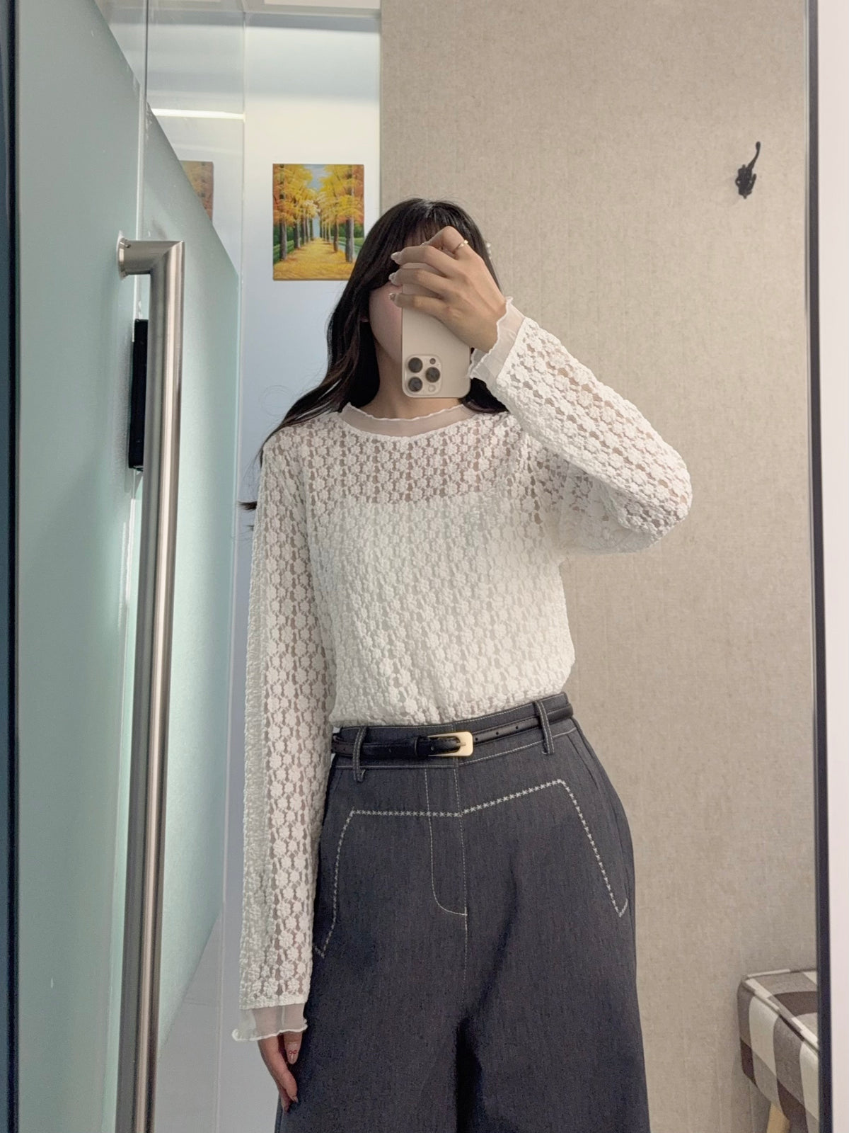 初秋・刺繡明線挺身料斜布褲 2色入 2W21031