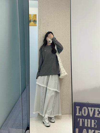 初秋・刺繡貓貓圖案磨毛衛衣 2色入  2W51028