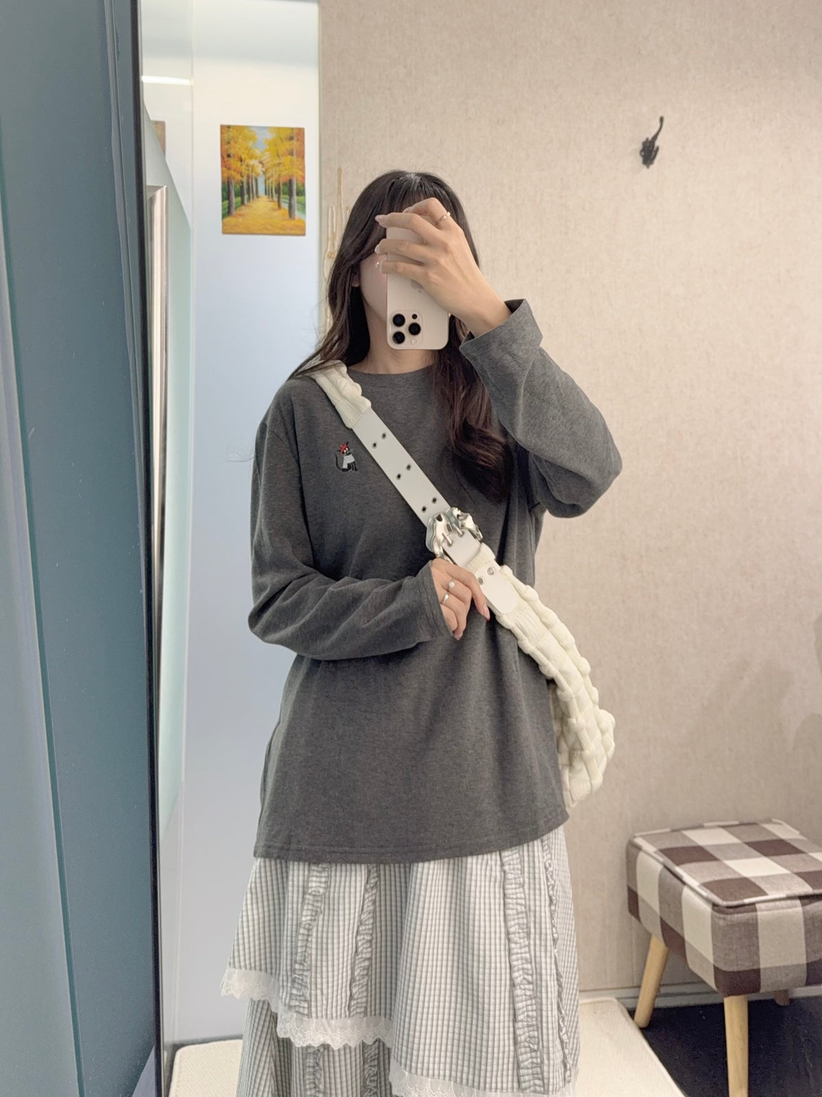 初秋・刺繡貓貓圖案磨毛衛衣 2色入  2W51028