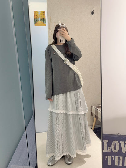 初秋・刺繡貓貓圖案磨毛衛衣 2色入  2W51028