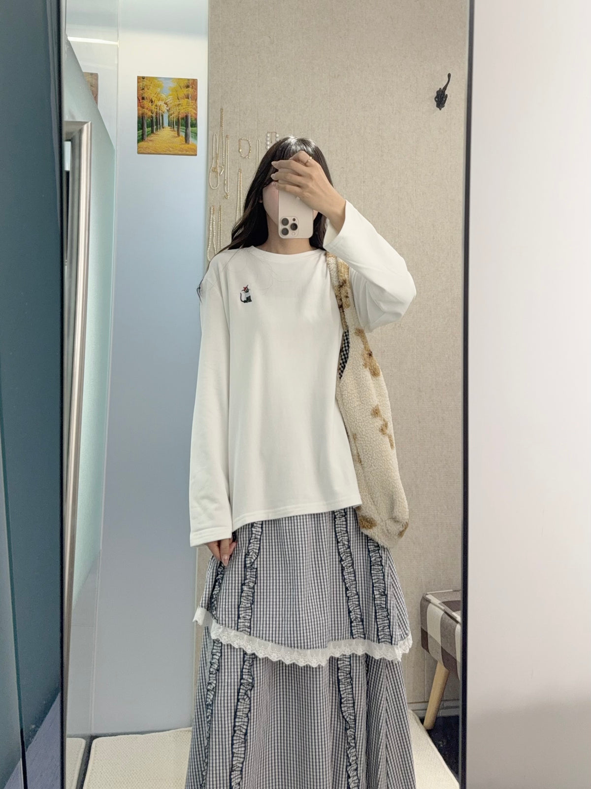 初秋・刺繡貓貓圖案磨毛衛衣 2色入  2W51028