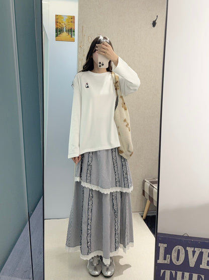 初秋・刺繡貓貓圖案磨毛衛衣 2色入  2W51028