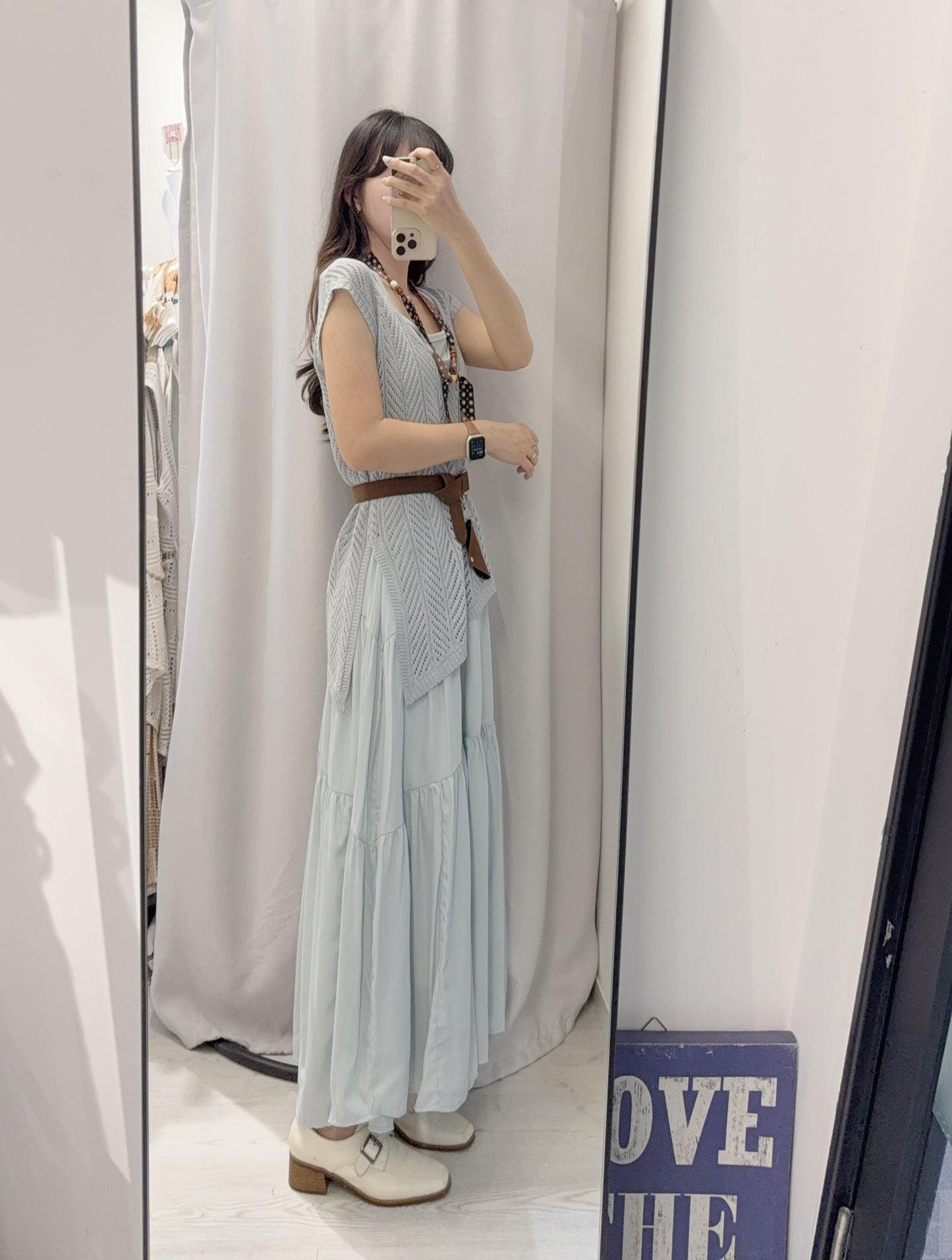 夏季・超彈長裙配線衫SET 2色入 1S60533