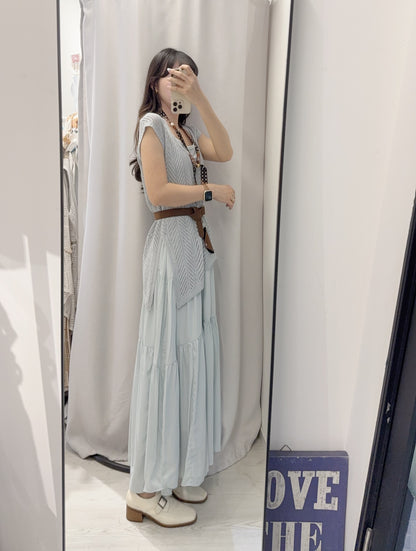 夏季・超彈長裙配線衫SET 2色入 1S60533