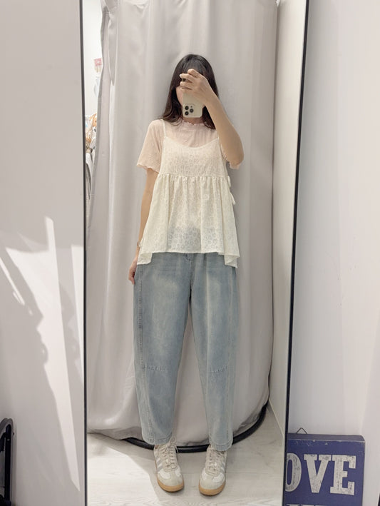 夏季・洗水全橡筋牛仔褲 1S70530