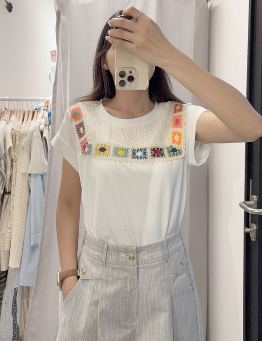 夏季・精緻勾花棉tee 2色入 1S20537