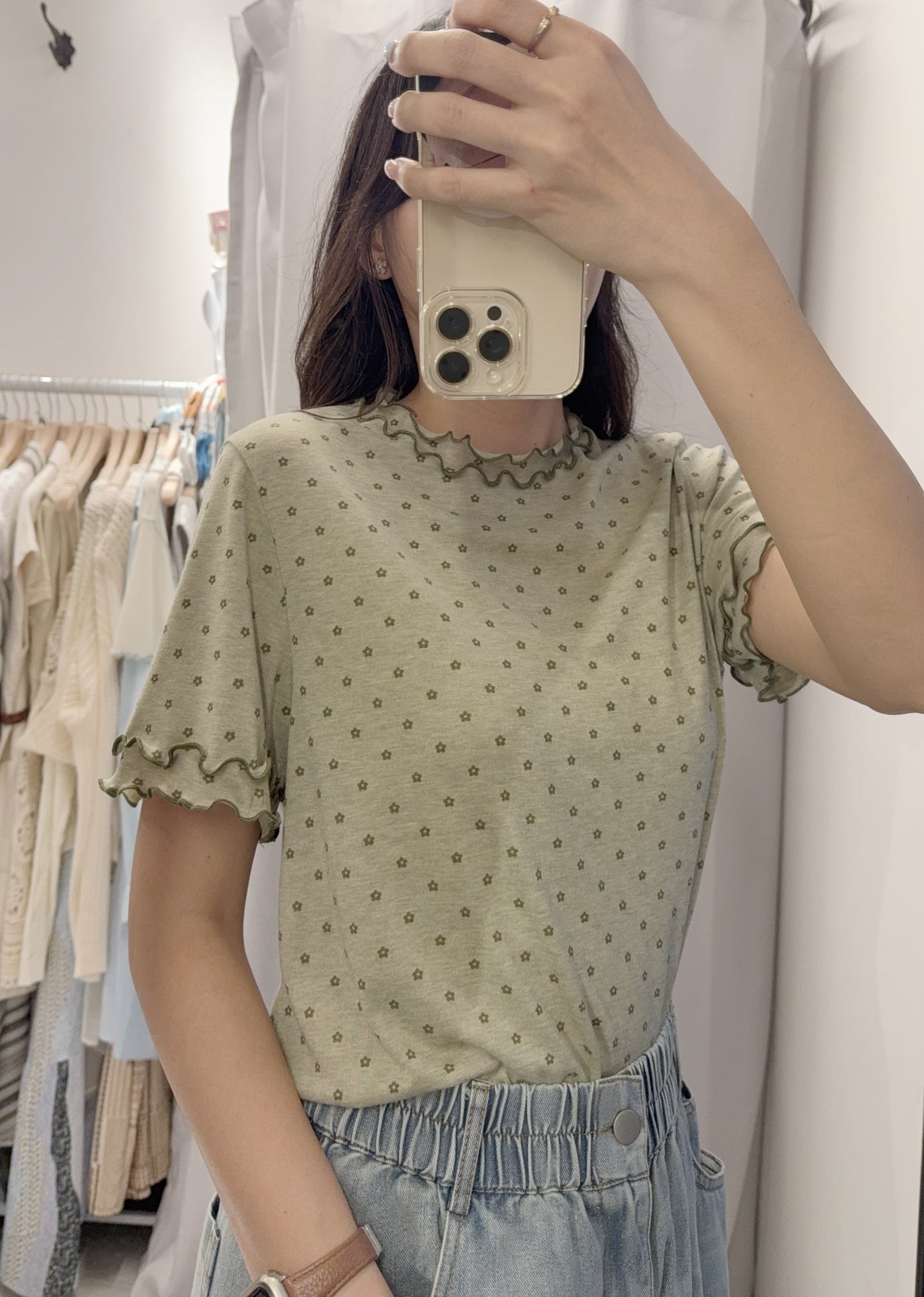 夏季・超彈親膚花仔上衣 2色入 1S10535