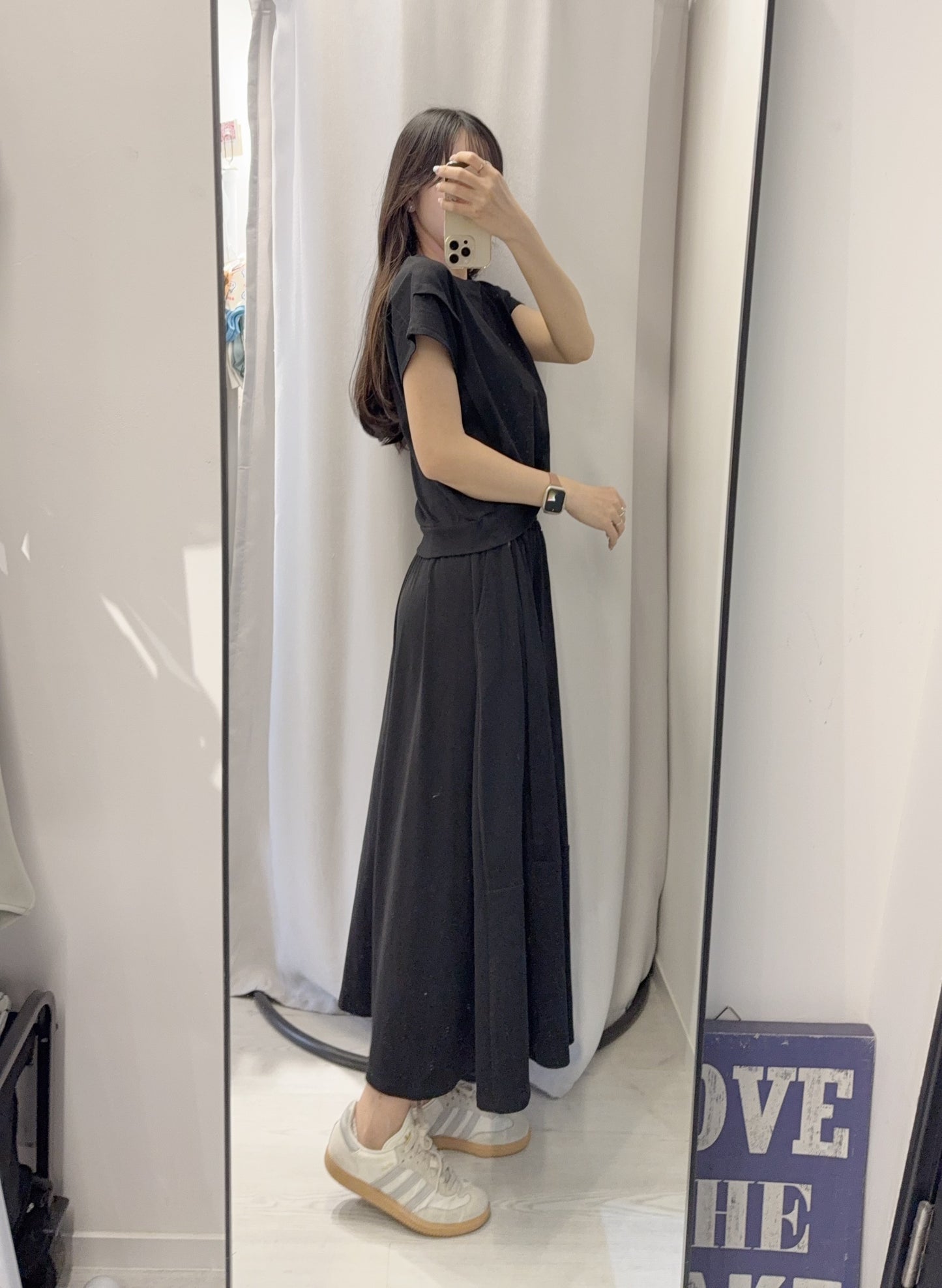 夏季・扭結上衣配半身裙棉料套裝 2色入1S60541