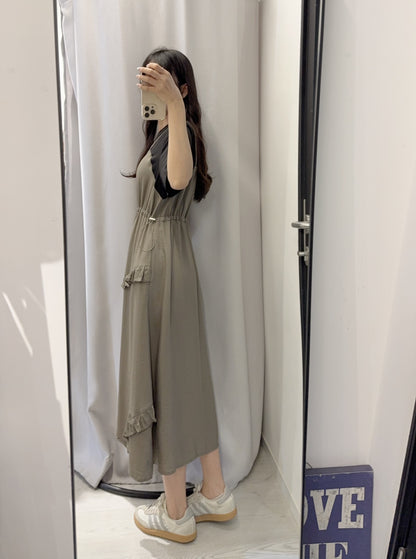 夏季・清涼料假兩件連身裙 2色入 1S60548