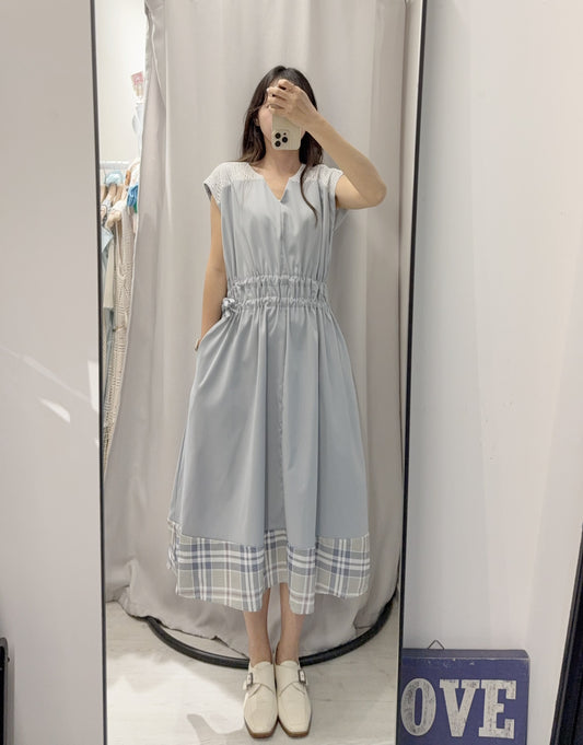 夏季・V領收腰連身裙 2色入 1S20551