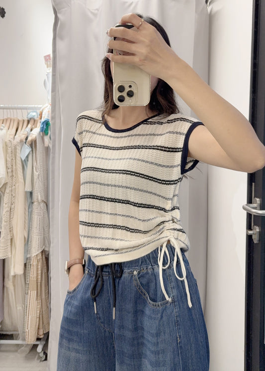 夏季・側面束邊橫間線衫 2色入 1S60547