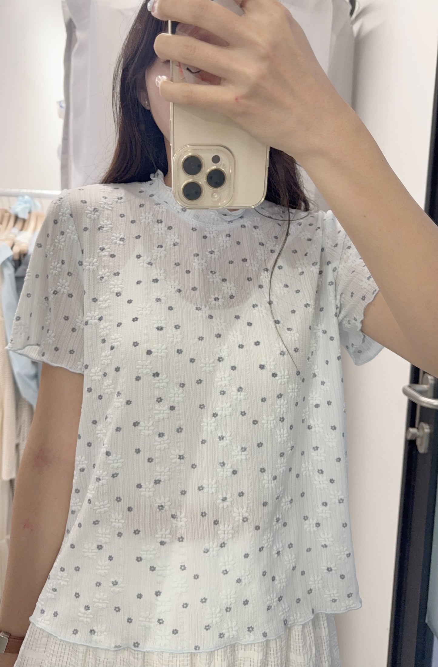 夏季・立體小花花彈性上衣 2色入 1S10602