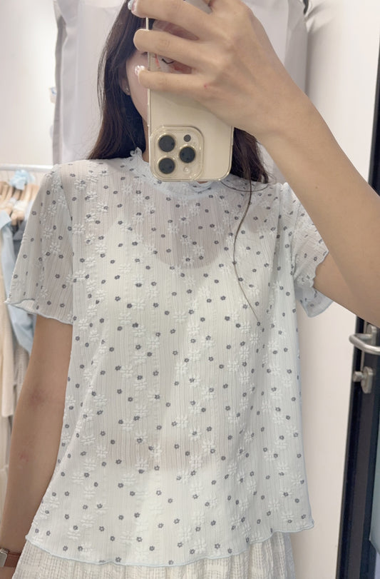 夏季・立體小花花彈性上衣 2色入 1S10602