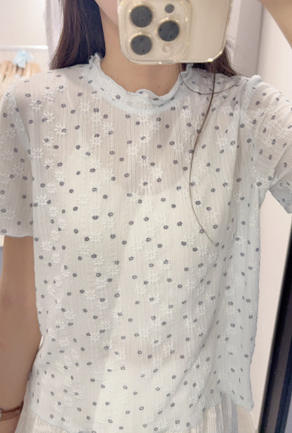 夏季・立體小花花彈性上衣 2色入 1S10602
