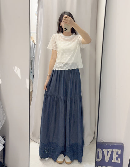 夏季・Ruffles領透視蝴蝶結上衣 2色入 1S10601
