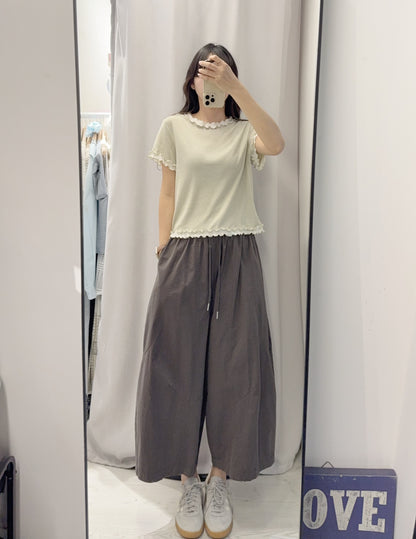 夏季・Ruffle邊撞色親膚上衣 2色入 1S10612