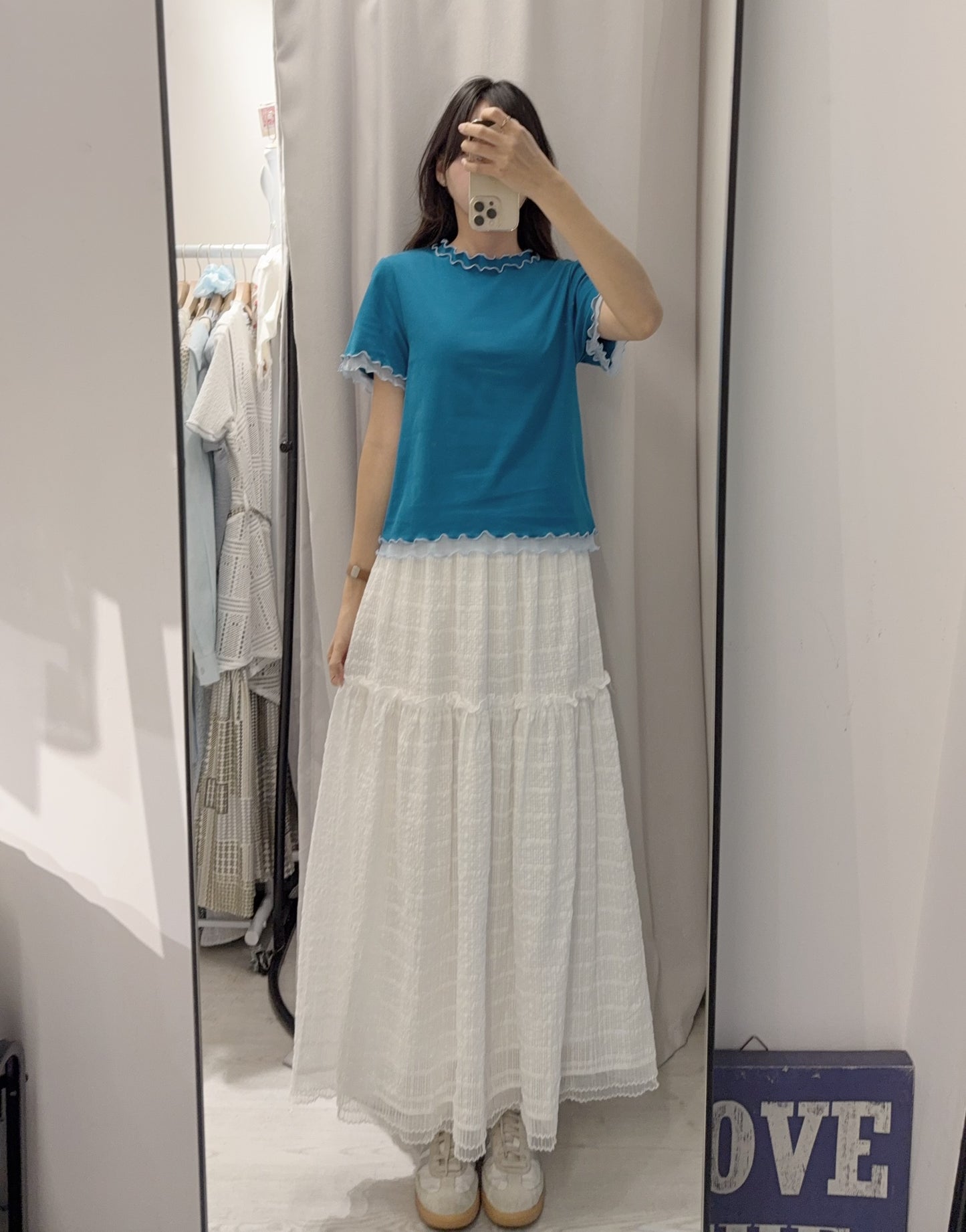 夏季・透邊層次感棉料上衣 5色入 1S10603