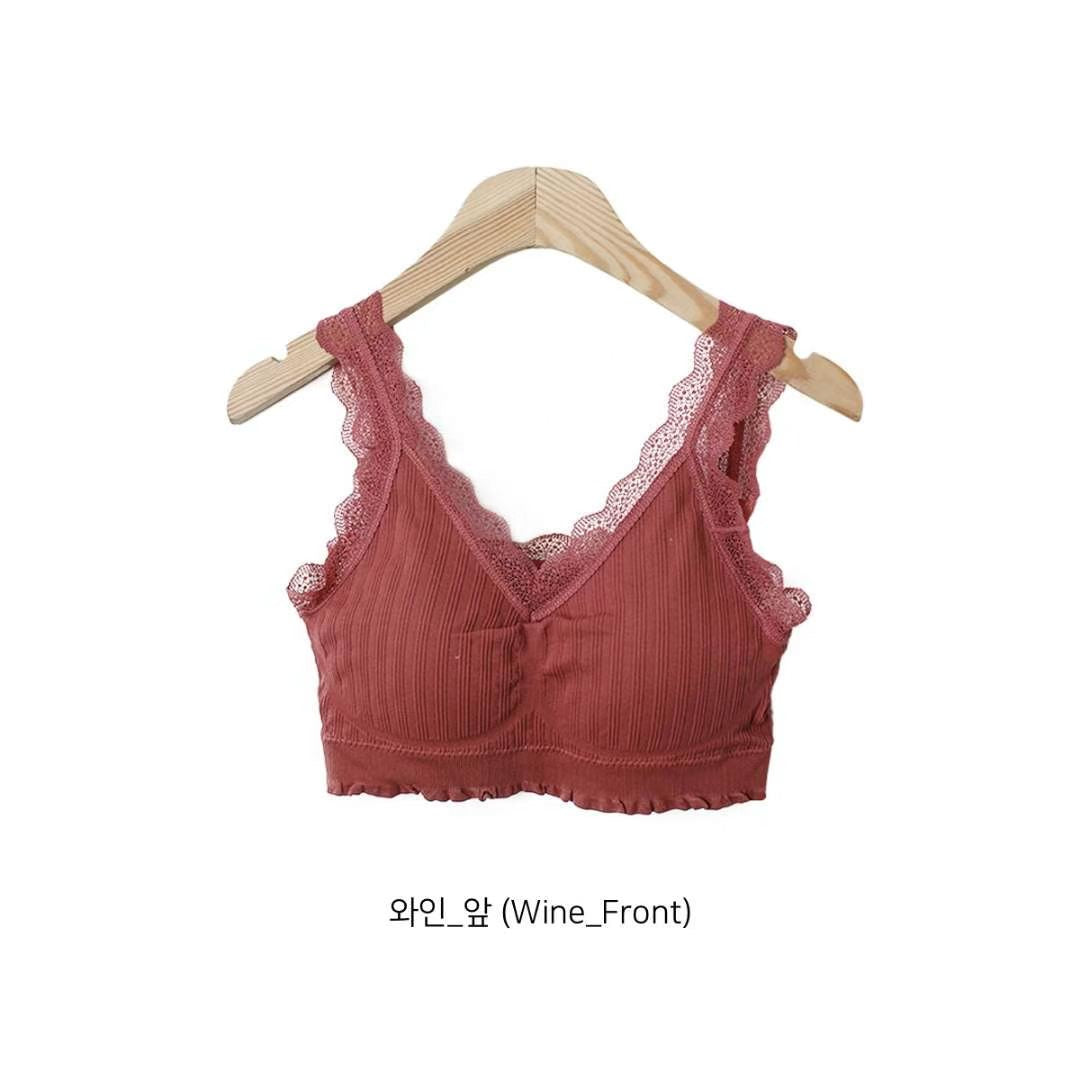 KR直送 lace肩帶親膚柔軟Bra top 兩色入