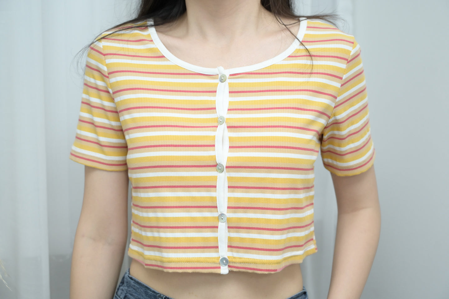 彈性羅紋布Crop top 兩色入